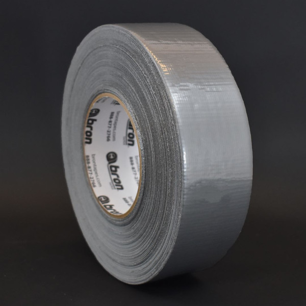 Roll of silver 11 mil duct tape in front of black background