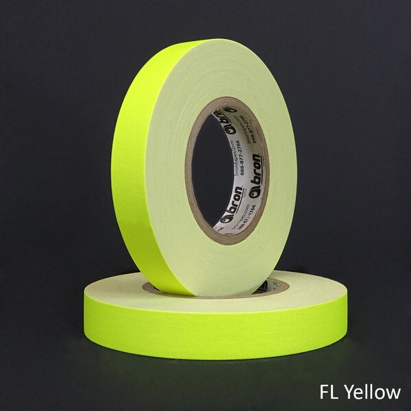 Fluorescent yellow one inch professional grade gaffers tape