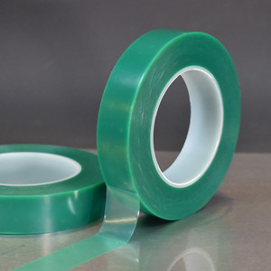 Roll of BT-40025 green protective film applied to a sheet of metal